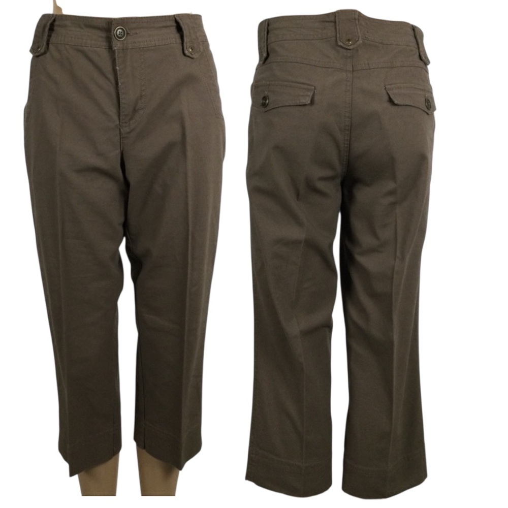 👛 (ANY 2/$20) DENVER HAYES Capris, Optional 2.75” Cuff, Brown, NWOT